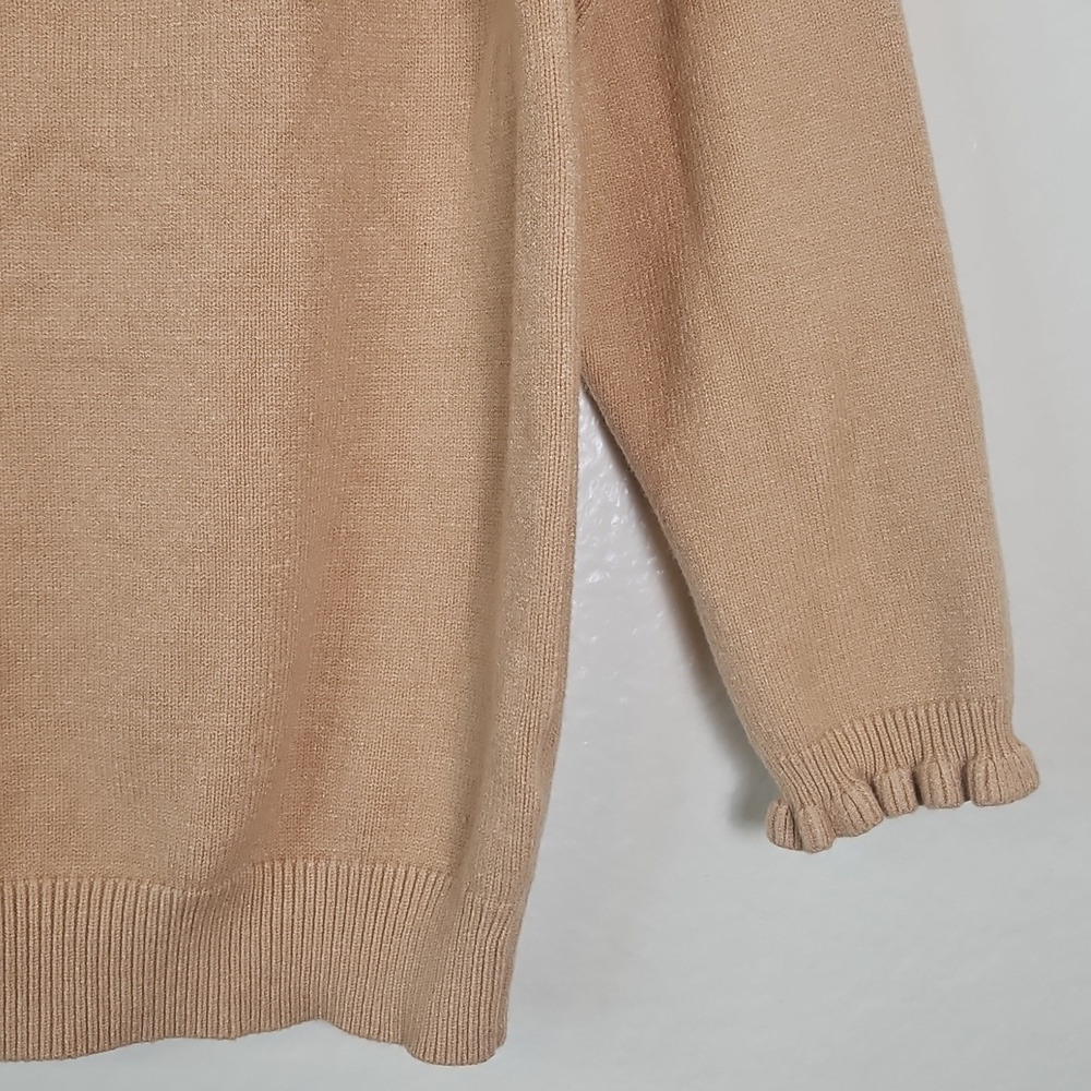BTFBM Camel Ruffle Button Sweater S - Picture 6 of 12